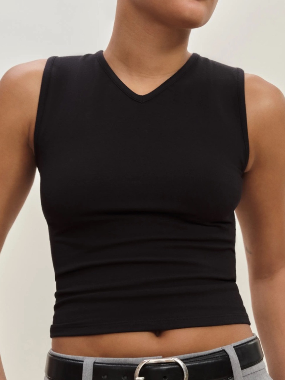 Reformation Wren Cotton V-Neck Tank